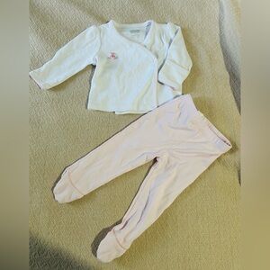 (3/$18) Mud Pie White and Pink 2pc infant layette
